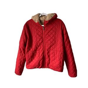 Zyia Active Red Hooded Reversible Jacket Coat, size XL, NWT